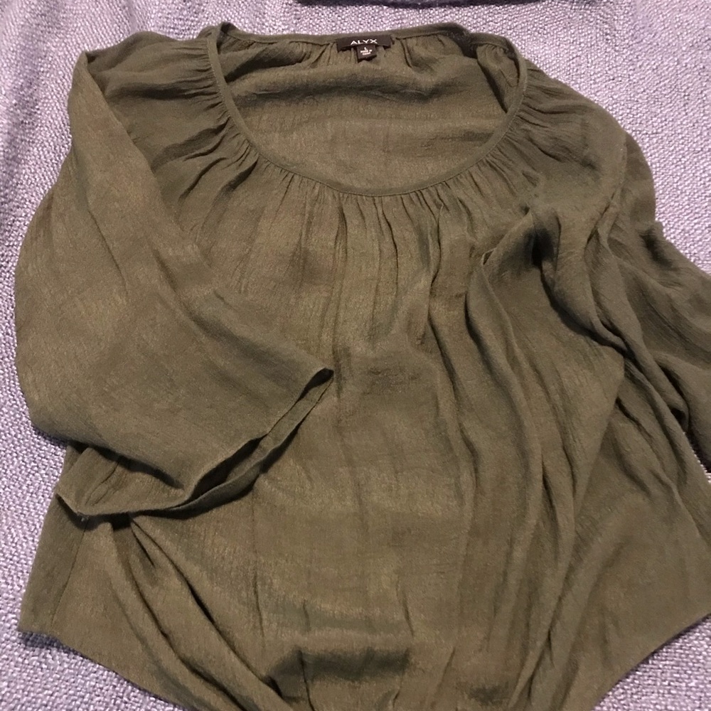 Olive green dress top- excellent condition.